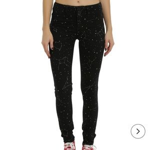 Hot Topic Blackheart Constellation Print Black Super Skinny Jeans, 3.